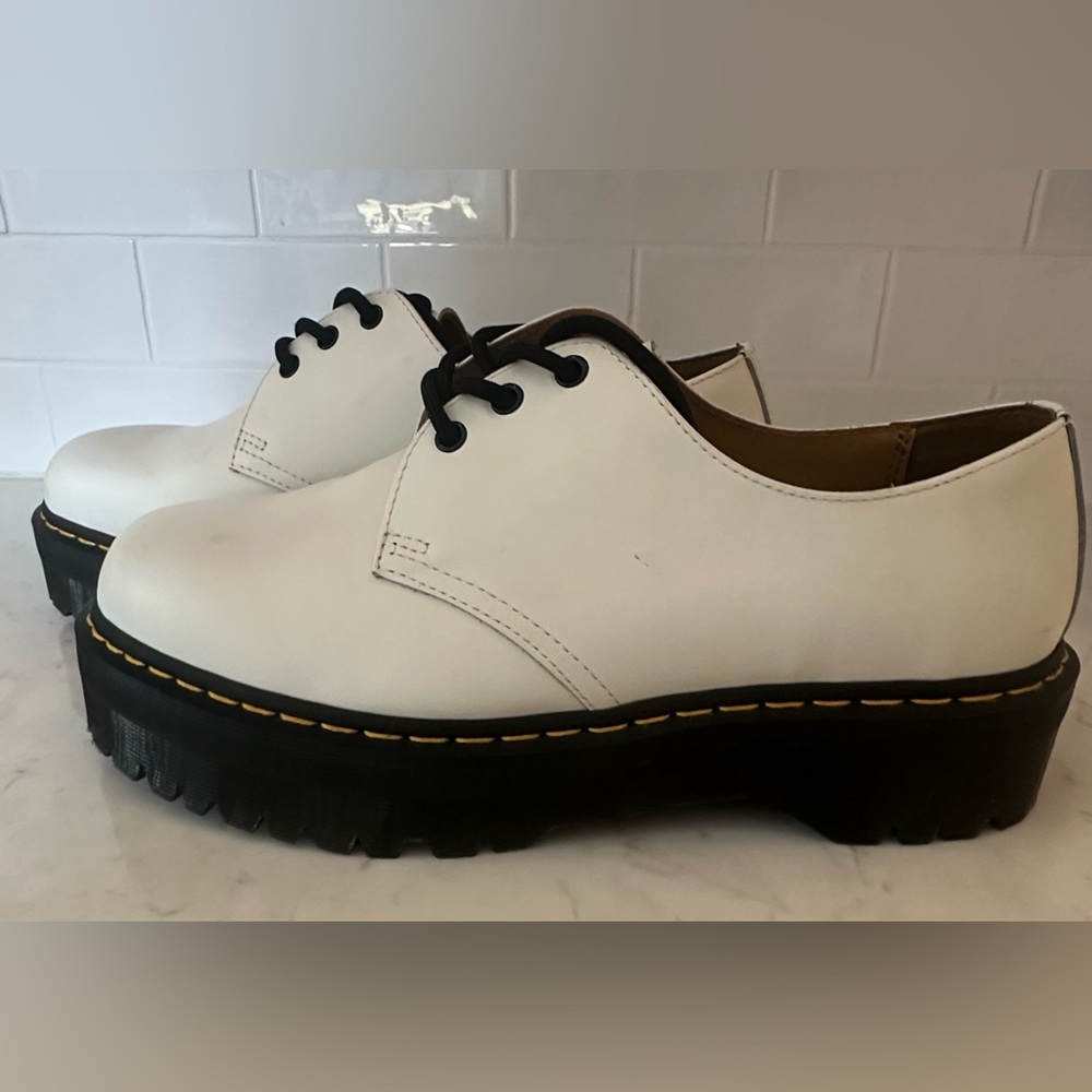 Dr. Martens 1461 Quad leather derby Platform Oxfords Beige Men's Shoes Sz 13